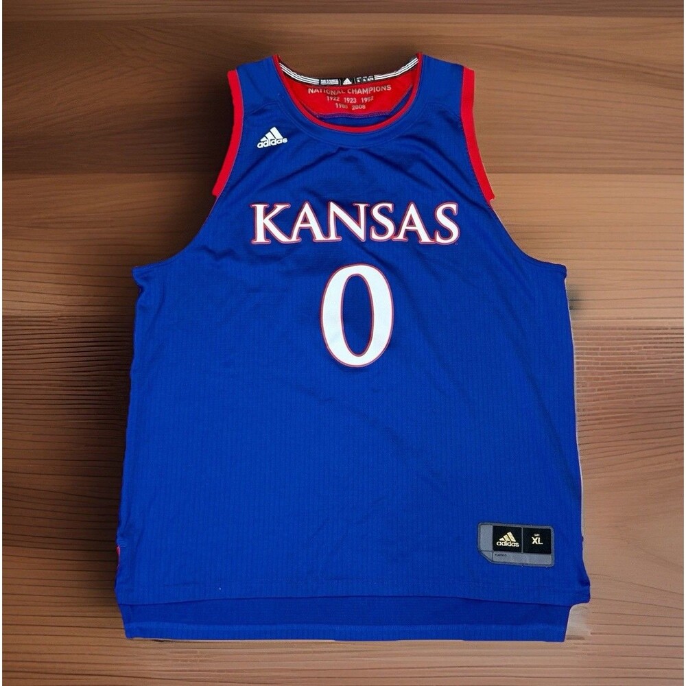 Kansas Jayhawks Basketball Jersey Adidas 2016 #0 Frank Mason Blue Men’s Size XL